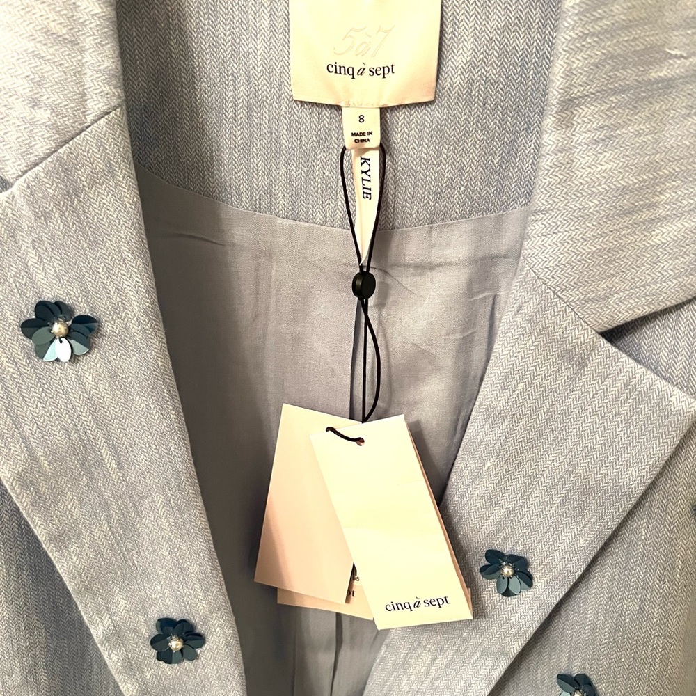 Cinq à Sept Ditsy Kylie Linen-Cotton Single-Breasted Blazer - Picture 10 of 10